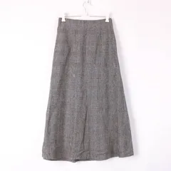 ユナイテッドアローズ ロングスカート フレア チェック ボトムス リネン混 レディース Sサイズ グレー UNITED ARROWS 【中古】