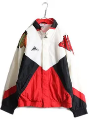 【お得なクーポン配布中!】 90s NHLオフィシャル ブラックホークス ナイロンジャケット M スタジャン