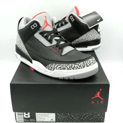 NIKE AIR JORDAN 3 RETRO OG BLACK CEMENT 2018 ナイキ エア ジョーダン 3 レトロ OG ブラック セメント 黒 赤 グレー 26cm 854262 001