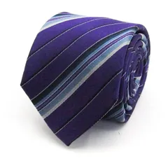 レミュー ブランドネクタイ ストライプ柄 シルク メンズ ネイビー LES MUES  【中古】