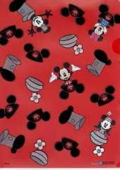 【中古】クリアファイル ミッキー＆ミニー(背景赤) A4オリジナルクリアファイル 「一番くじ ミッキーマウス 90 YEARS of ROMANCE」 購入特典