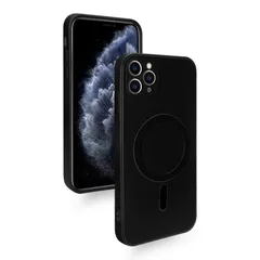 【新着商品】iPhone 11 Pro Max ケース Magsafe対応 ワイヤレス充電対応 マグネット搭載 磁気吸引 シリコンケース アイフォン11promax スマホケース 耐衝撃 レンズ保護 超薄型 落下防止 ストラップホール付き （ブラック）