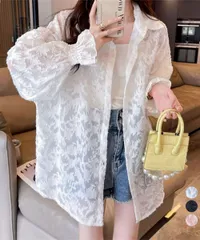 ジャガードシアーカーディガン レディース