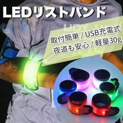 ウォーキングライト 充電式 ウォーキング ライト USB LED 腕 ランニングライト ランニング ライト アームバンド 超軽量 明るい 簡単装着 リストバンド 夜間のサムネイル