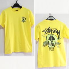 希少【Stussy】fresh gear/old Australia/スカル ロゴ 半袖 カットソー Tシャツ