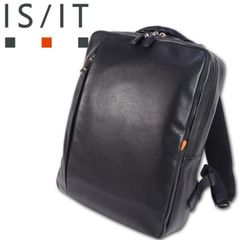 イズイット IS/IT 牛革 レザー リュック シュルビ ブラック 黒 定価38,500円 ビジネスリュック 本革 撥水 軽量 13.3インチPC収納 オールレザー 通勤 シンプル 特価