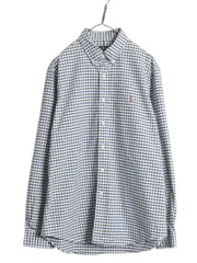【お得なクーポン配布中!】 ラルフローレン ギンガム チェック 長袖 ボタンダウン シャツ メンズ L 古着 ポロ BD 長袖シャツ コットン オックスフォード ワンポイント