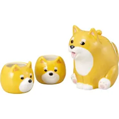 ☆ 柴犬親子 ☆ ティーセット ティーセット 茶器 急須 湯呑 セット 湯呑みセット 湯呑み ペア ティーポット 陶器 食器 おしゃれ サンアート おもしろ食器 かわいい 湯のみ カップ ゆのみ コップ 親子 動物 アニマル 大人可愛い オシャレのサムネイル
