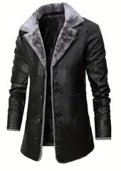 ロングコート バイクジャケット メンズ バイク用品 ツーリング かっこいい アウトドア用品 アウトドア ジャケット 秋コーデ ファッション 秋 冬 春 フェイク 厚手 ファー ムートン ラペル カラー ボトム ダウン ロング トレンチ コート ブラック