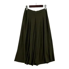 NATURAL BEAUTY BASIC ナチュラルビューティーベーシック ボックスプリーツ リラックス ガウチョパンツ sizeM/カーキ