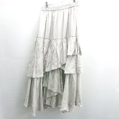 ◇ ΘΦ OLIVE des OLIVE ウエストゴム フリル ロング フレア スカート サイズF グレー系 レディース E  【1411210002071】