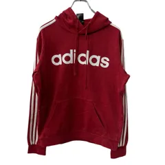 adidas ロゴスウェット パーカー S レッド アディダス フーディー プルオーバー スリーストライプス 古着卸 アメリカ仕入 a709-6131
