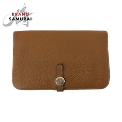 HERMES エルメス ドゴンGM ゴールド ブラウン シルバー金具 トゴ 長  