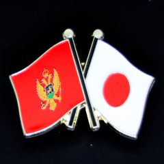 モンテネグロ国旗友好ピンバッジ（モンテネグロ×日本）