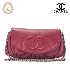 CHANEL シャネル ショルダーバッグ チェーンウォレット キャビアスキン ボルドー シルバー金具 ココマーク ブランド【中古】【送料無料】