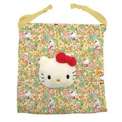 サンリオ　SANRIO　リバティ・ファブリックス×ハローキティ　ボアフェイス巾着　イエロー　2024年4月発売　190437-24