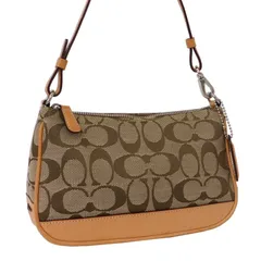 Pre-owned Coach accessory pouch, Signature, 6094, beige, canvas and leather.