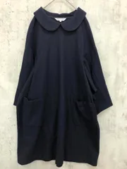 COMME des GARCONS コムデギャルソン RL-O007 丸襟 アシンメトリー ウール ワンピース sizeS/紺 ◇■◎レディースのサムネイル
