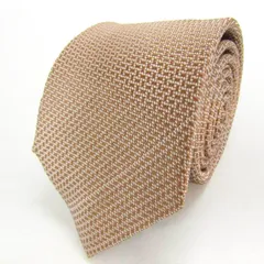 オリヒカ ブランド ネクタイ 格子柄 シルク PO  メンズ ベージュ ORIHICA 【中古】