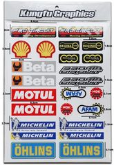 【迅速発送】KUNGFU GRAPHICS カンフー グラフィックス ステッカー レーシングスポンサーロゴ マイクロデカールシート(ホワイト レッド) (MSS(41))