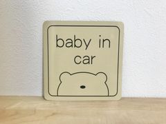 車用ステッカー　くま　baby in car ベビーインカー