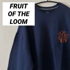FRUIT OF THE LOOM フルーツオブザルーム ワンポイント 刺繍 スウェット NAVY 2XL