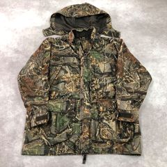 Cabela's カベラス リアルツリーカモ ジャケット アウター ジップアップ 裏地メッシュ ボタン ポケット フード付き カモフラ柄 迷彩柄 総柄 ミリタリー 古着 USED Vintage ヴィンテージ