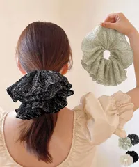 フリルシュシュ 大きめボリュームヘアゴム