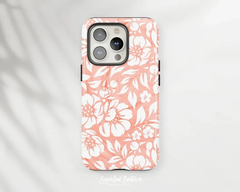 SUGARLOAF GRAPHICS | PEACH PINK OMBRE FLORAL | MagSafe iPhoneケース (iPhone 16/16 pro/16 pro max/15)