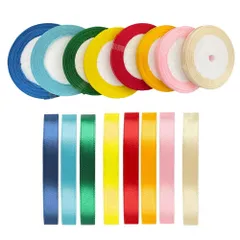 LIKENNY サテンリボン 約22m/巻き カラフル ハンドメイド用リボン クリスマス飾り グログラン DIY用 工芸品 飾り ギフトラッピング用リボン (6 mm-Aモデル)