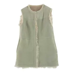 theory セオリー ベスト 7460804 国内正規品 PATCHWORK SH VEST パッチワーク リバーシブル ムートン ファー ベスト オフホワイト系 S【中古】のサムネイル