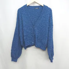 ◇ ⊇ SHAGGIE シャギー 長袖 カーディガン サイズF ブルー レディース E  【1504210011058】