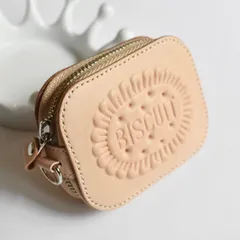【受注販売】ハンドメイド　レザー　小物入れ　ビスケットRectangle