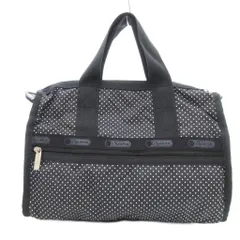 2496　レスポートサック　ボストンバッグ　総柄　モノクロ　ポーチ付　極美品 LeSportsac - 希少【レスポートサック】猫キャットねこ レース柄