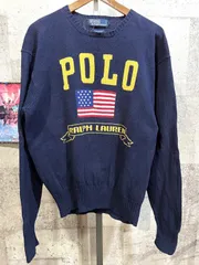 ポロジーンズ ラルフローレン コットンニット 星条旗 ロゴ POLO ネイビー eaa500143_01.jpg