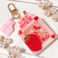 シェイカーキーホルダー★いちごなバック♥シャカシャカキーホルダー キラキラいちごキャンディ◇シェイカーキーホルダー