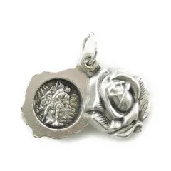 大天使ミカエル 守護天使 薔薇 スライド メダイ チャーム ロケットペンダント イタリア製