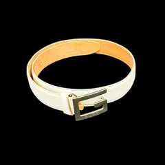 GUCCI グッチ　Gロゴ金具　ベルト　ホワイト　レザー　70 28 ヴィンテージ