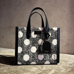 KATE SPADE NEW YORK Manhattan Dot Tweed Smll Tote ケイトスペード マンハッタンドット ツイード スモールトート バッグ 2WAY ショルダー