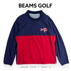 メンズ 美品 BEAMS GOLF スニード 長袖 サイズL バイカラー ネイビー