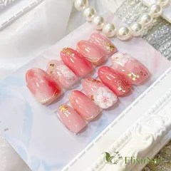 【現品】ネイルチップ　桜　花　ピンク　ニュアンス