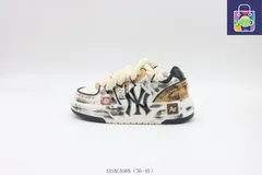 【今日WTO】MLB NY / エムエルビー ニューヨーク チャンキーライナー ダッドシューズ ホワイトブラウン カピバラ 3ASXCA56N-WTO輸入2-ZE61