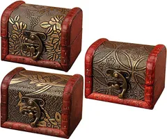 elrinrin アンティーク風 ボックス 小箱 ミニ 収納 小物入れ 木箱 収納ボックス アクセサリー入れ( Bセット)