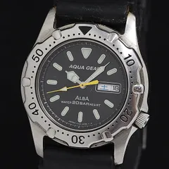 美品◎SEIKOALBAAQUAGEARセイコーアルバ アクアギアメンズ 腕時計 稼働 ALBA AQUA GEAR メンズ腕時計 ダイバーウォッチ SEIKO