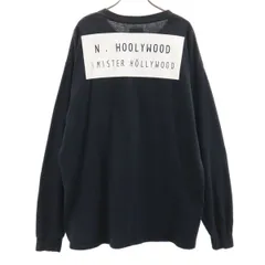 N.HOOLYWOOD エヌハリウッド バックロゴ 長袖 Tシャツ 40 ブラック ロンT ミスターハリウッド メンズ 古着