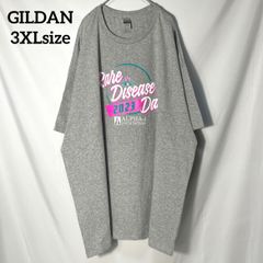 【GILDAN】医療研究　企業ロゴ ALPHA-1 FOUNDATION 希少疾患 Rare Disease両面プリント　オーバーサイズ　希少サイズ　半袖Tシャツ　3XL US古着