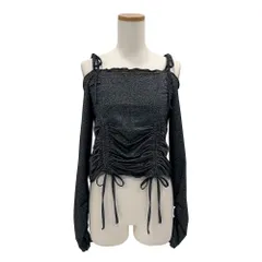 夢展望公式 [新品未使用] ラメシアーオフショルカットトップス [ブラック] 他カラー別ページ有  カットソートップス カットソートップス・Ｔシャツ（長袖） 535504-06