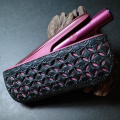 【iQOS ILUMA】本革製ケース 透彫〝catacumba〟漆黒