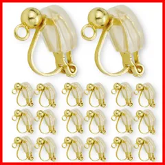 アクセサリーパーツ 10ペア20個 金具 付き カバー シリコン カン付き (ゴールド) クリップ式 丸玉 パーツ イヤリング