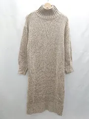 ◇ ⊇ Delyle NOIR ハイネック 長袖 ロング ニットワンピース サイズ F ブラウン系 レディース E  【1501160040244】のサムネイル